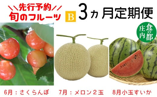 ★先行予約★【令和7年産】食の都庄内　《6・7・8月お届け-B》旬のフルーツの3ヶ月定期便※令和7年産 1981528 - 山形県三川町