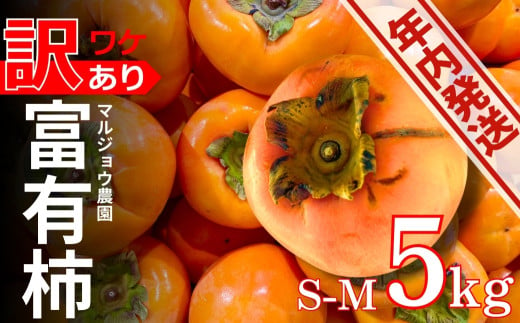 [12月26日寄附完了分まで年内お届け!][年内発送]令和6年産マルジョウ農園の家庭用富有柿 S-M 5kg | 訳あり わけあり 不揃い ご家庭用 柿 かき カキ フルーツ 果物 くだもの 年内配送 年内お届け 年内 12月