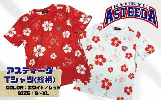 琉球アスティーダ　総柄Tシャツ 卓球 チョレイ Tリーグ 卓球リーグ 応援グッズ てぃーだくん ピンポン table tennis