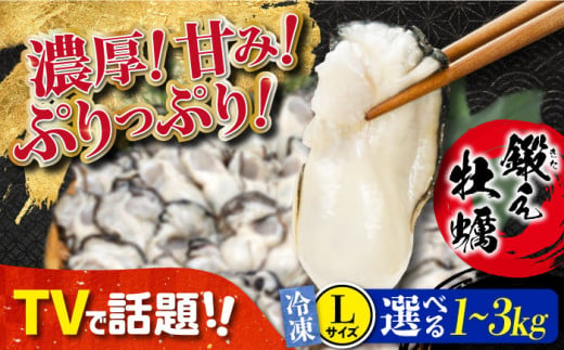 牡蠣 冷凍 むき身 カキ かき 他の牡蠣とは味がちがう！広島産 大粒 牡蠣 鍛え牡蠣 むき身 Lサイズ（冷凍）計1kg  牡蠣 かき オイスター BBQ バーベキュー キャンプ 江田島市/有限会社寺本水産[XAE024] 1811733 - 広島県江田島市