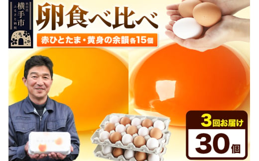 《定期便3ヶ月》赤ひとたま 15個・黄身の余韻 15個 計30個（業務用） 1801260 - 秋田県横手市