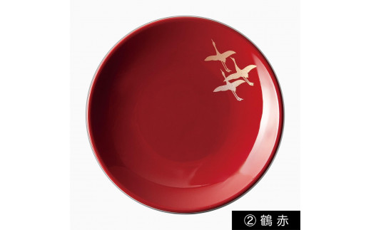 ［鶴 赤］紀州漆器 塗りの豆皿 ぬりもん de Poterie 1個 食器 お皿 プレート 1808300 - 和歌山県海南市