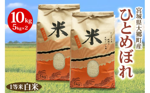 《令和6年産》宮城県 大郷町産 1等米 ひとめぼれ 白米 10kg(5kg×2袋)｜2024年 ひとめぼれ 米 お米 こめ 精米 宮城米 道の駅 [0225]