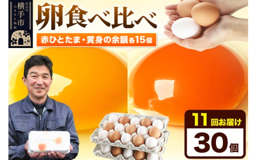 《定期便11ヶ月》赤ひとたま 15個・黄身の余韻 15個 計30個（業務用） 1801268 - 秋田県横手市