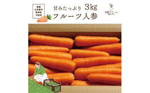 フルーツにんじん(3kg)＜栽培期間中化学肥料・農薬不使用＞産地直送 旬の食材をお届け【1577743】 1833582 - 福島県矢吹町