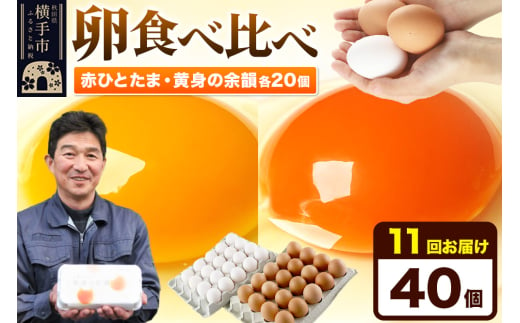 《定期便11ヶ月》赤ひとたま 20個・黄身の余韻 20個 計40個（業務用） 1801290 - 秋田県横手市