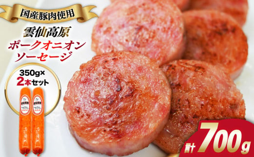 雲仙高原ポークオニオンソーセージ(350g×2本) 長崎県/長崎県農産品流通合同会社 [42AMAE007] ソーセージ ハム 肉 雲仙ポークハム