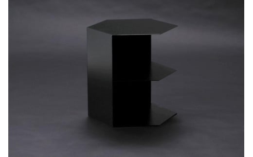 【板金屋がつくる】メタルインテリア シェルフ Honeycomb/Black 前面開放型(棚板付)