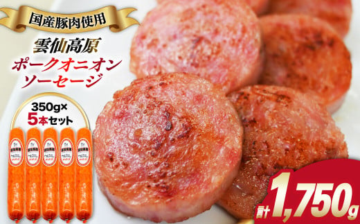 雲仙高原ポークオニオンソーセージ(350g×5本) 長崎県/長崎県農産品流通合同会社 [42AMAE008] ソーセージ ウインナー ハム オニオンソーセージ