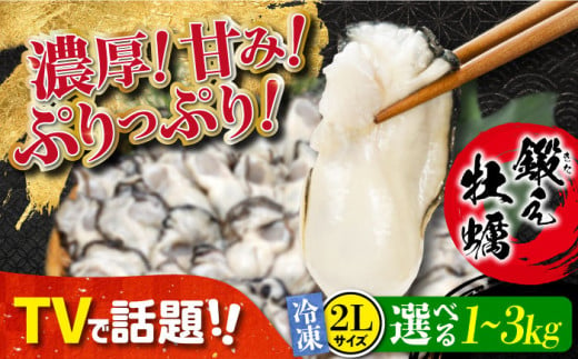 他の牡蠣とは味がちがう！広島産 大粒 鍛え牡蠣 むき身 2Lサイズ（冷凍）計1kg 牡蠣 広島 かき むき身 料理 簡単 江田島市/有限会社寺本水産 [XAE027] 1811734 - 広島県江田島市