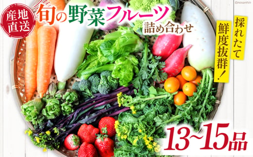 新鮮 「旬の野菜・フルーツ」 詰め合わせ セット（13品〜15品）/ 野菜 やさい 野菜セット やさいセット 春野菜 夏野菜 秋野菜 冬野菜 旬新鮮 / 南島原市 /長崎県農産品流通合同会社 [SCB090] 1803989 - 長崎県南島原市