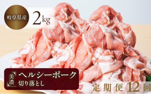 【定期便12回】豚肉 切り落とし 500g × 4 計2kg 美濃ヘルシーポーク | 豚肉 肉 小間切れ 小分け ぶた ブタ 切落し きりおとし 冷凍 トキノ屋食品