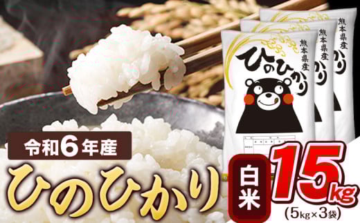 令和6年産  白米 ひのひかり 15kg 《7-14営業日以内に出荷予定(土日祝除く)》熊本県産 ふるさと納税 精米 ひの 米 こめ ふるさとのうぜい ヒノヒカリ コメ お米 おこめ 1553892 - 熊本県津奈木町