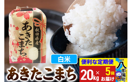 《定期便5ヶ月》あきたこまち 20kg【白米】令和6年産 秋田県産 こまちライン 1839309 - 秋田県八郎潟町