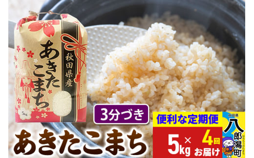 《定期便4ヶ月》あきたこまち 5kg【3分づき】令和6年産 秋田県産 こまちライン 1839358 - 秋田県八郎潟町