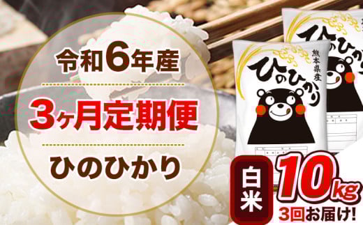 令和6年産 【3ヵ月定期便】 白米 ひのひかり 定期便 10kg 5kg×2袋《お申込み翌月から出荷開始》 熊本県産 精米 ひの 米 こめ ヒノヒカリ コメ お米  1582158 - 熊本県津奈木町