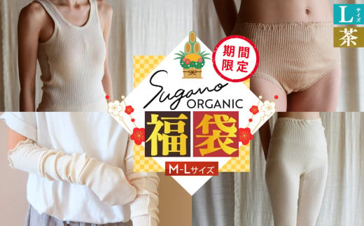 F13 SuganoORGANIC 新春 商品 詰め合わせ 福袋 L サイズ 茶 オーガニックコットン 100% | 白 茶 緑 S M L オーガニック コットン 下着 ショーツ スガノ工房 奈良県 御杖村 みつえむら