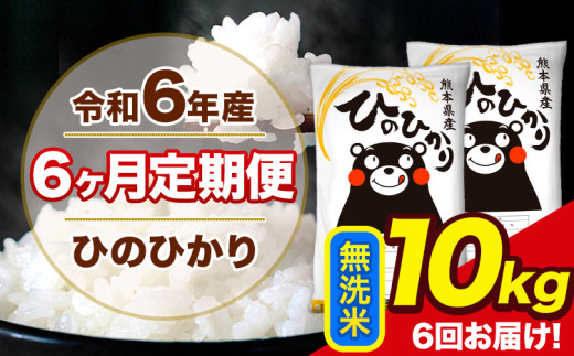 令和6年産 【6ヶ月定期便】 ひのひかり 無洗米 10kg 5kg×2袋 計3回お届け 熊本県産 こめ コメ 無洗米 精米 荒尾市 ひの 米 定期 《お申込み月の翌月から出荷開始》 1214209 - 熊本県荒尾市