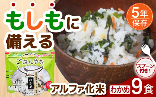 【非常食】もしもに備える アルファ化米「わかめ」 9食セット 防災 備蓄 保存食 ご飯 岐阜市/ドゥメンテックス [ANBF009] 1839016 - 岐阜県岐阜市