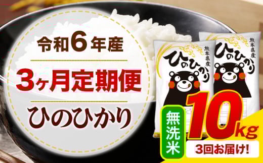 【3ヶ月定期便】令和6年産 無洗米 ひのひかり 定期便 10kg《お申込み月の翌月から出荷開始》令和6年産 熊本県産 ふるさと納税 精米 ひの 米 こめ ふるさとのうぜい ヒノヒカリ コメ お米