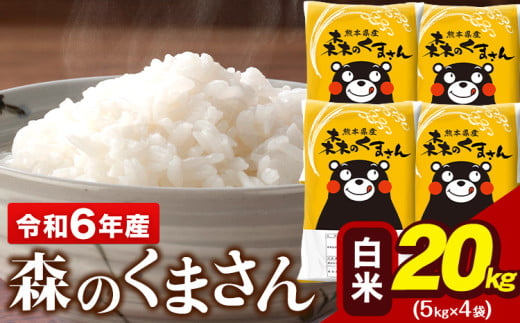 令和6年産  森のくまさん 20kg 5kg × 4袋  白米 熊本県産 単一原料米 森くま《1-5日以内に出荷予定(土日祝除く)》送料無料 1545425 - 熊本県荒尾市