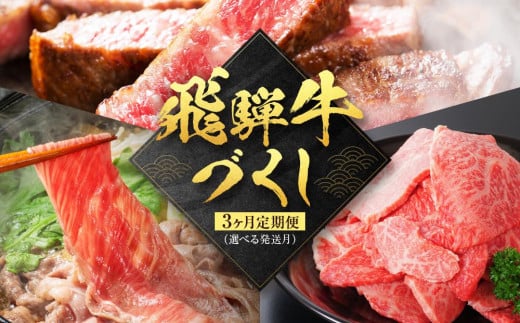 [1月開始][飛騨牛づくし定期便]「選べる月別発送」肉 飛騨牛 定期便 約1.5kg ZZ019VC01