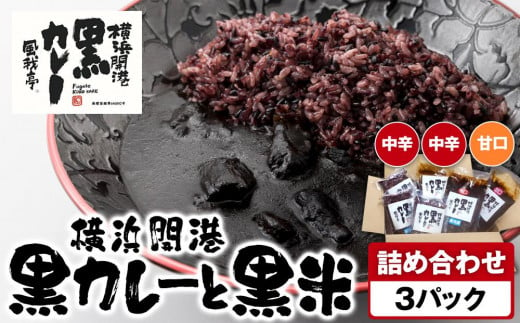 風我亭の横浜開港黒カレーと黒米の詰め合わせ　3パック【中辛2個、甘口1個】 1855118 - 神奈川県横浜市