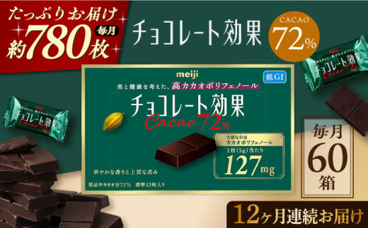 【定期便 全12回 12ケ月】明治チョコレート効果カカオ７２％（計3.9kg）【毎月1回お届け】 チョコレート チョコ 高カカオ 明治 大容量 大阪府高槻市/株式会社 丸正高木商店[AOAA001]  940742 - 大阪府高槻市