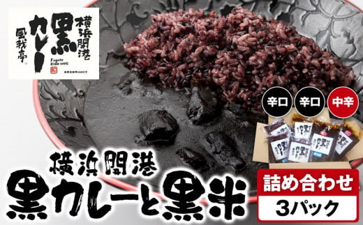 風我亭の横浜開港黒カレーと黒米の詰め合わせ　3パック【辛口2個、中辛1個】 1855115 - 神奈川県横浜市