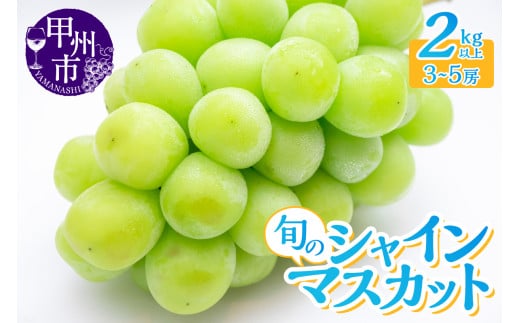 産地直送 山梨自然の恵み！旬のシャインマスカット 3～5房 2kg以上【2025年発送】（LKS）B18-850 【シャインマスカット 葡萄 ぶどう ブドウ 令和7年発送 期間限定 山梨県産 甲州市 フルーツ 果物】 1309192 - 山梨県甲州市