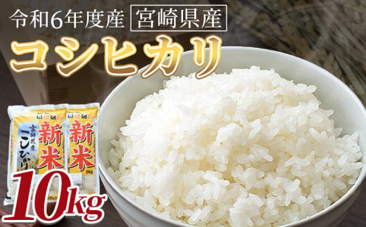 ＜令和6年度産　宮崎県産コシヒカリ　10kg＞翌月末までに順次出荷【 国産 米 お米 最速便 白米 精米 こしひかり ごはん ご飯 白飯 食品 】 1729514 - 宮崎県国富町