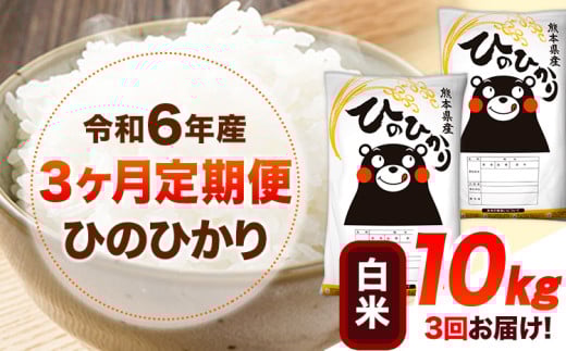 令和6年産 【3ヶ月定期便】 白米 ひのひかり 10kg 《お申し込み月の翌月から出荷開始》 熊本県産 白米 精米 ひの 送料無料 熊本県 山江村 SDGs 米 コメ こめ 国産 840004 - 熊本県山江村