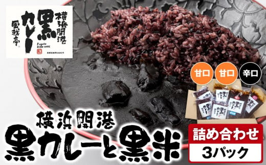 風我亭の横浜開港黒カレーと黒米の詰め合わせ　3パック【甘口2個、辛口1個】 1855119 - 神奈川県横浜市