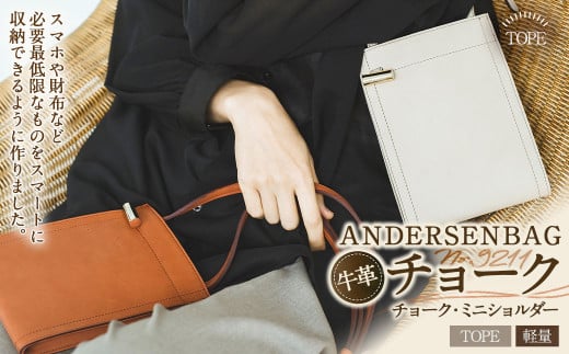 ANDERSENBAG  チョーク No.9211 チョーク・ミニショルダー トープ ショルダー バッグ かばん 鞄 カバン 軽量 肩がけ 斜めがけ レザー 革