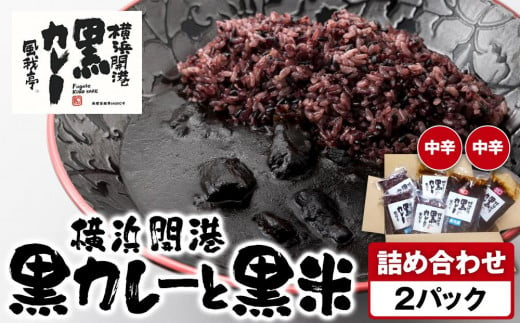 風我亭の横浜開港黒カレーと黒米の詰め合わせ　2パック【中辛2個】 1855107 - 神奈川県横浜市