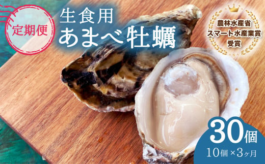 【あまべ牡蠣 10個 ３ヶ月連続定期便】あまべ牡蠣 10個 3ヶ月定期便 30個 牡蠣 シングルシード 生食用 殻付き かき カキ オイスター 生ガキ 生牡蠣 生がき 生かき ギフト 貝 旨味  1905075 - 徳島県海陽町