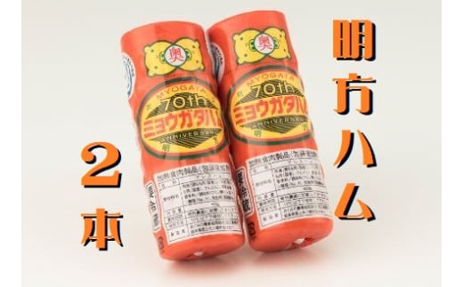 500.明方ハム 2本 特産品 加工品 農協 豚肉 肉 おつまみ お弁当 伝統製法 1891249 - 岐阜県八百津町