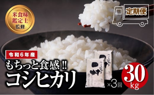 ＼ 年内発送 12/24(火)決済完了分まで！／　【 令和6年産 】＼定期便3回／ 田村産 コシヒカリ 30kg 10kg ずつ 3回 配送　贅沢 のし対応 １週間以内発送 贈答 ギフト プレゼント 福島 ふくしま 田村 美味しい 米 kome コメ ご飯  ブランド米  精米したて お米マイスター 匠 食味鑑定士 安藤米穀店 1229237 - 福島県田村市