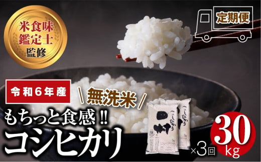 ＼ 年内発送 12/24(火)決済完了分まで！／【 令和6年産 無洗米 】  ＼定期便3回／ コシヒカリ 30kg 10kg ずつ 3回 贅沢 のし対応 １週間以内発送 贈答 ギフト プレゼント 福島 ふくしま 田村 美味しい 米 kome コメ ご飯  ブランド米  精米したて お米マイスター 匠 食味鑑定士 安藤米穀店 1229520 - 福島県田村市