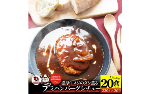 2129-3　ハンバーグデミシチュー 220g×20食セット (総重量4.4kg)