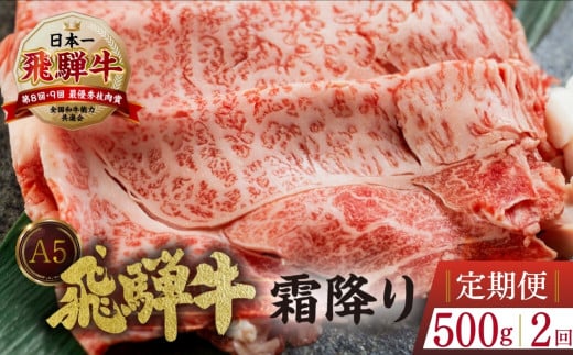 [定期便][A5等級] 飛騨牛 霜降り すき焼き ・ しゃぶしゃぶ 用 500g 2回お届け | 2ヶ月 すき焼き A5 a5 5等級 飛騨牛 和牛 国産牛 黒毛和牛 牛肉 肉 肩ロース すきやき トキノ屋食品 本巣市 すき焼き用牛肉