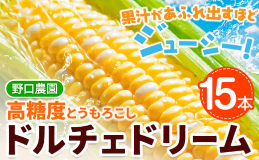 [1.1-340] 【2025年先行予約】野口農園 高糖度 とうもろこし「ドルチェドリーム」15本 | とうもろこし トウモロコシ 北海道とうもろこし 朝採れとうもろこし 産地直送とうもろこし 1905286 - 北海道当別町