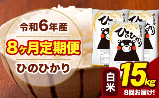 令和6年産 【8ヶ月定期便】 白米 米 ひのひかり 15kg《お申し込み月の翌月から出荷開始》熊本県 大津町 国産 熊本県産 白米 送料無料 ヒノヒカリ こめ お米 1582681 - 熊本県大津町