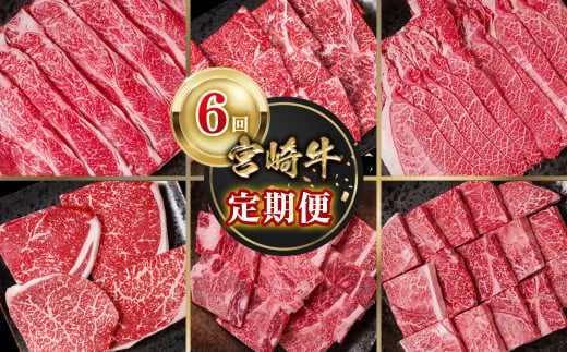 【定期便】宮崎牛  6回定期便 焼肉 すき焼き ステーキ ブランド牛 A４～A5等級 内閣総理大臣賞4連覇＜7-9＞ 牛肉 最高級黒毛和牛