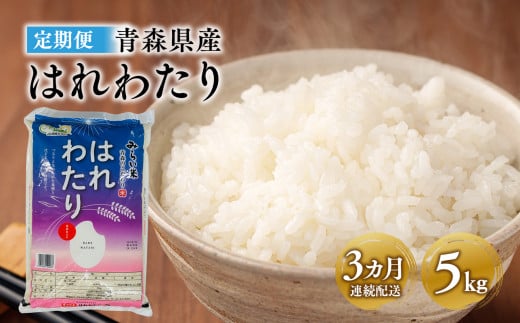 定期便　3カ月連続配送！令和6年産 はれわたり5kg×3カ月