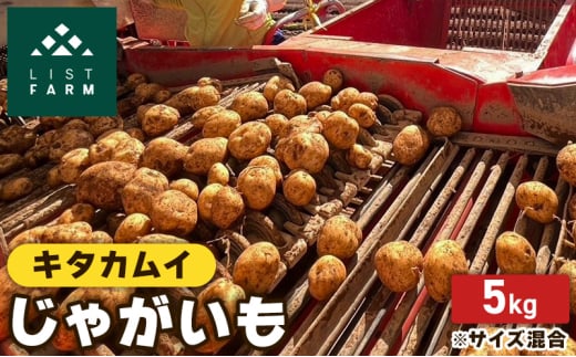 北海道 倶知安 じゃがいも キタカムイ 5kg リストファーム サイズ 混合 馬鈴薯 芋 ポテト イモ 産地直送 野菜