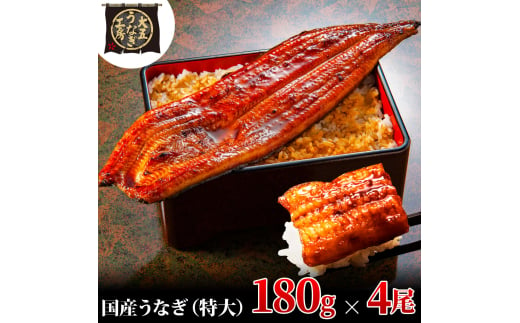 [№5695-1769]うなぎ蒲焼 180g×4尾(720g) うなぎ ウナギ 鰻 蒲焼 蒲焼き 静岡 島田市 1905184 - 静岡県島田市