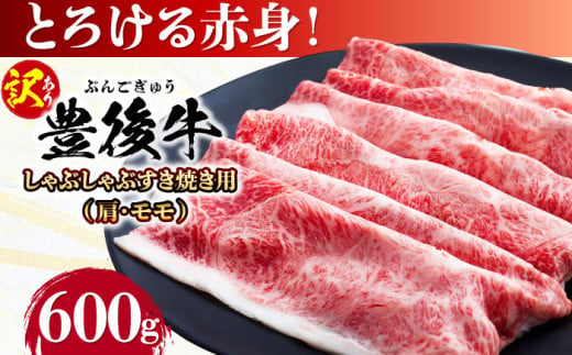 【訳あり】おおいた豊後牛 赤身霜降り しゃぶしゃぶすき焼き用（肩・モモ）600g 日田市 / 株式会社MEAT PLUS　牛 うし 黒毛和牛 和牛 豊後牛 [AREI035] 1838552 - 大分県日田市