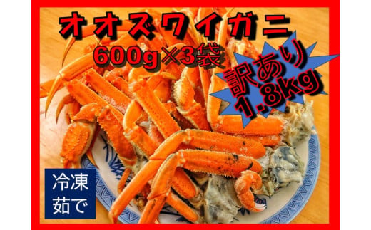 オオズワイガニ脚【訳あり】600g×3袋1.8kg(0072) 1895524 - 北海道広尾町