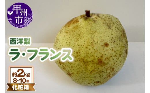 童夢の西洋梨「ラ・フランス」化粧箱 約2kg（8～10個）【2025年発送】（DOM）B-1451 1906082 - 山梨県甲州市